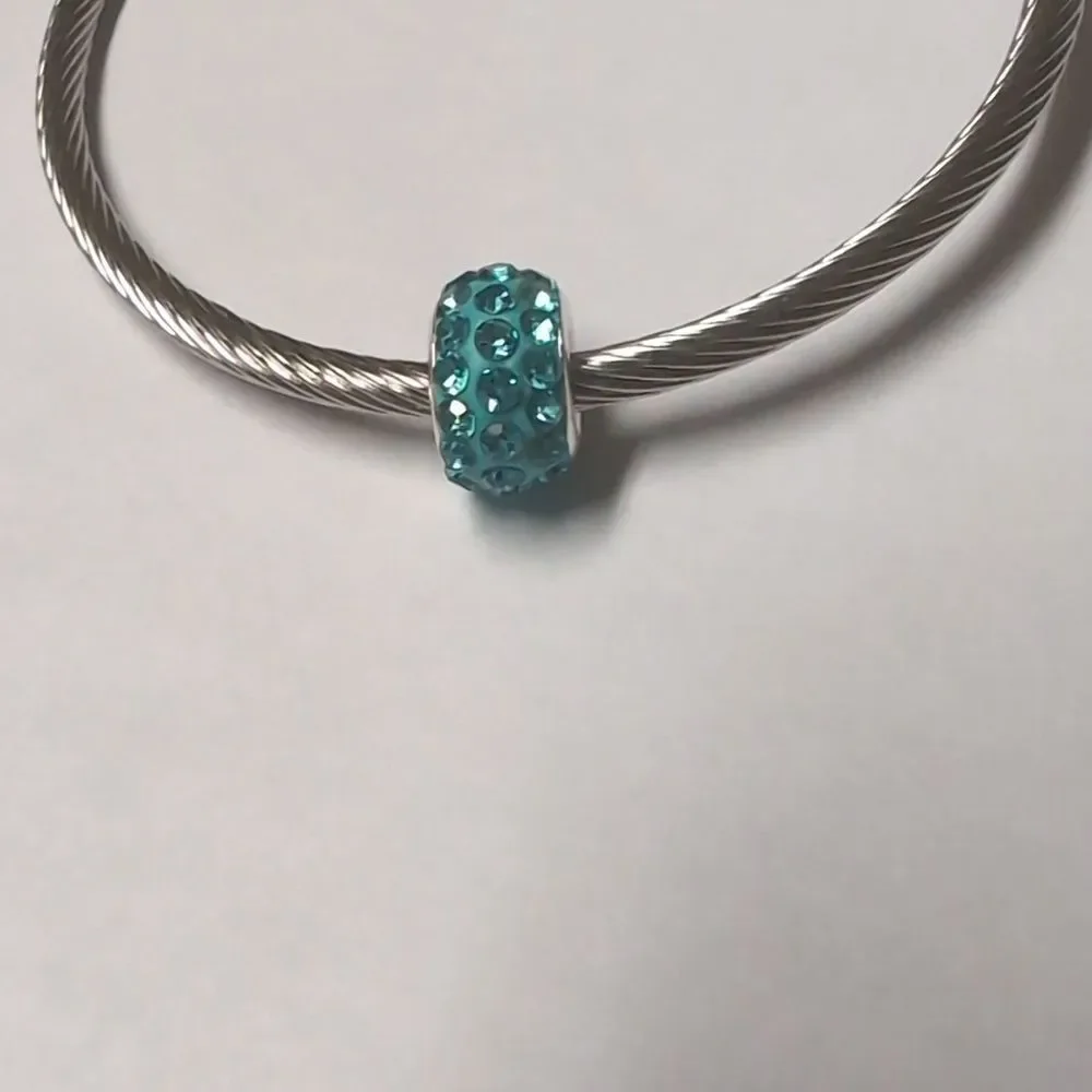 Blue Rhinestones Charm for Pandora Style‎ Bracelet